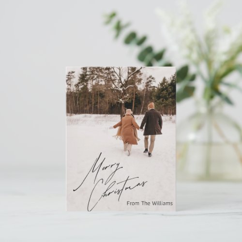 Customizable Winter Photo Christmas Postcard