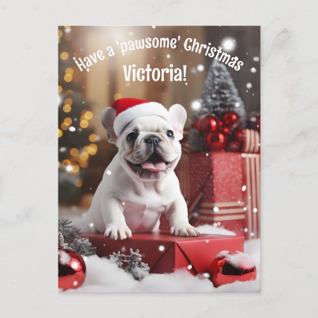  Customizable Winter Whiskers Wonderland Postcard (Front)