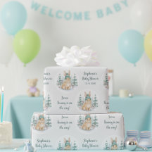 Customizable Winter Woodland Bunny Baby Shower