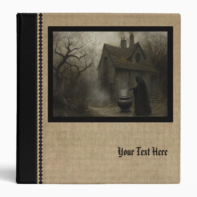 Customizable Witch Cauldron Cottage Binder (Front)