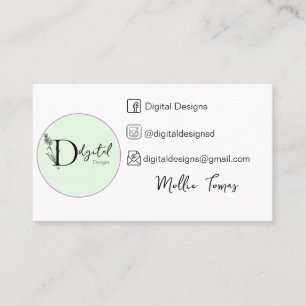 Customizable with Personalized Logos and Social M Business Card