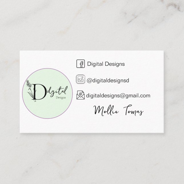  Customizable with Personalized Logos and Social M Business Card (Front)