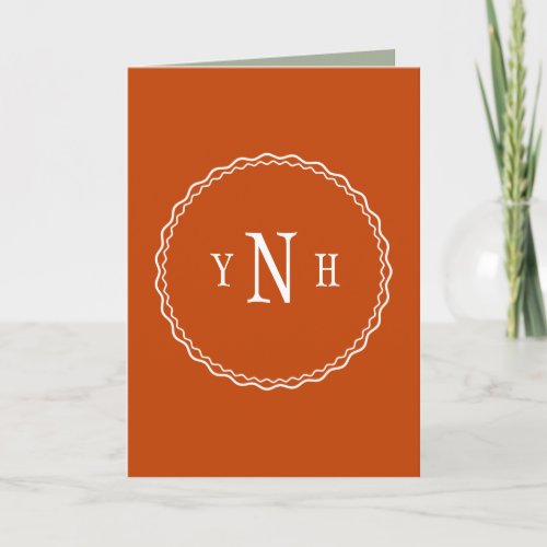 Customizable with three_letter Monogram Note Card
