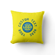 Customizable with Your Text or Logo Here Throw Pil