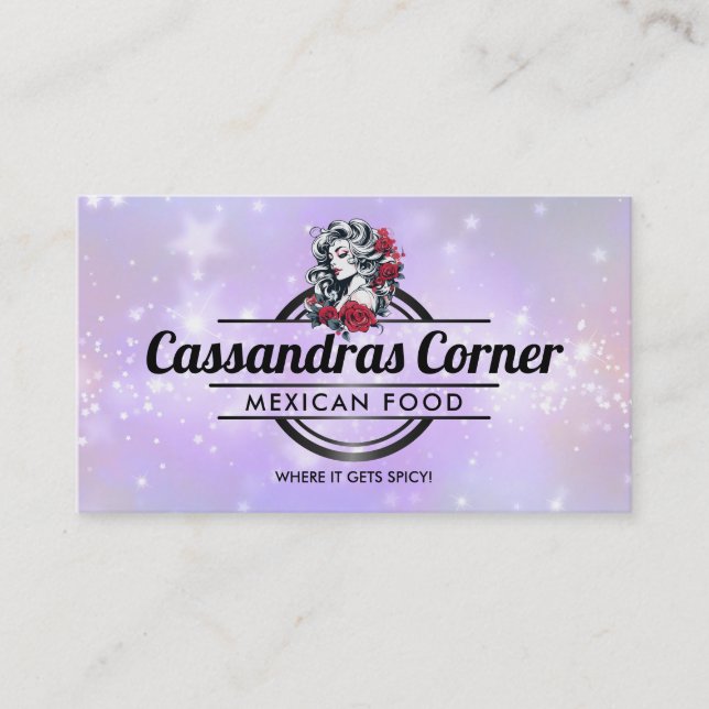 Customizable Woman logo business cards (Front)