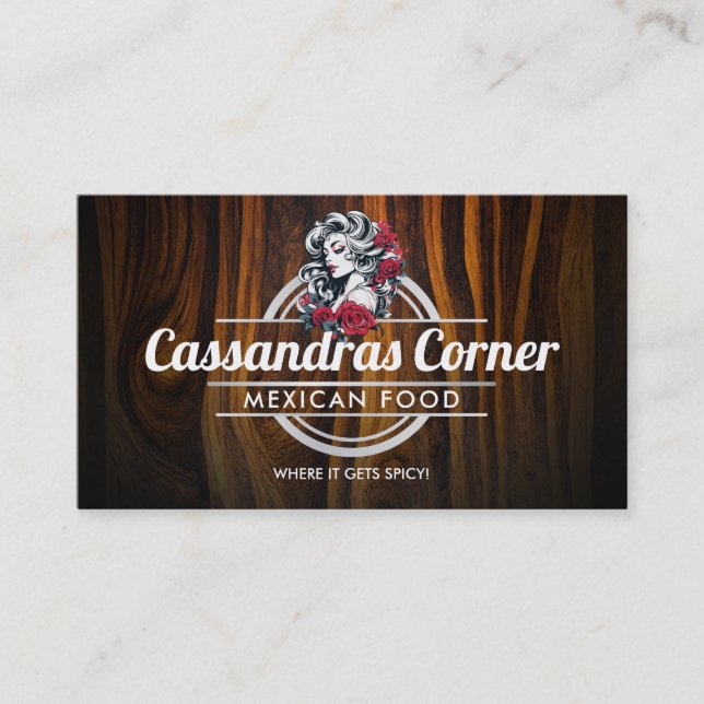 Customizable Woman logo business cards (Front)