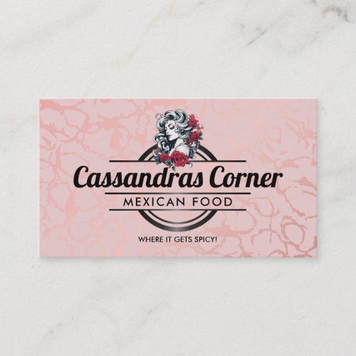 Customizable Woman logo pink business cards
