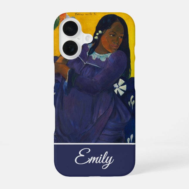 Customizable Woman with a Mango by Paul Gauguin iPhone Case (Back)