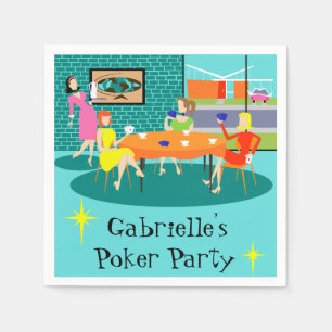 Customizable Women's Card Game Disposable Napkins