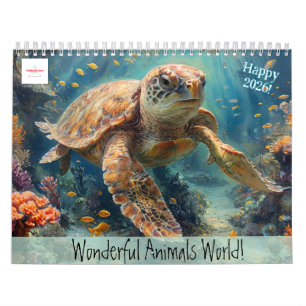 Customizable Wonderful Animals World Calendar 2026