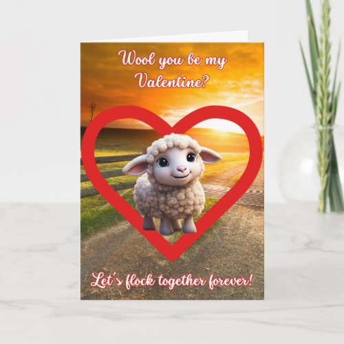 customizable Wool you be my Valentine Holiday Card