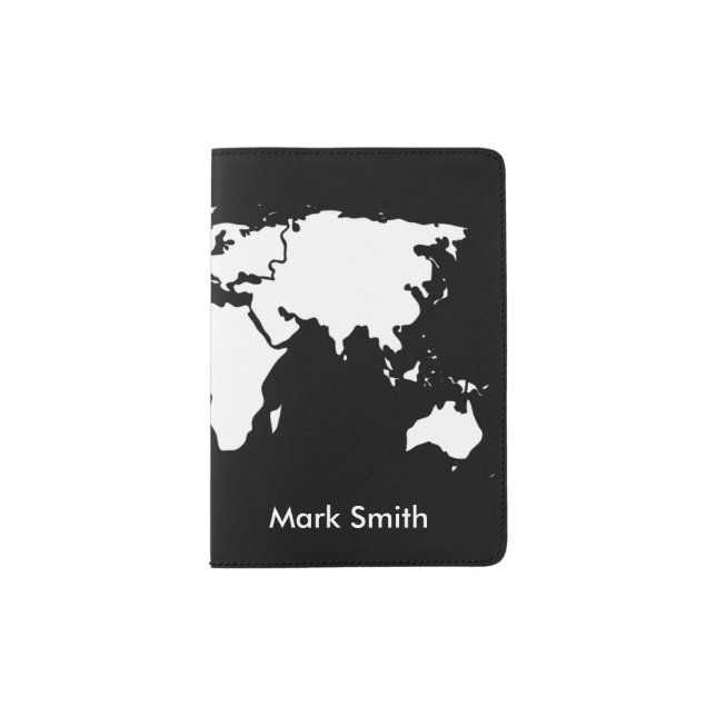 Customizable World Map Passport Holder (Front)