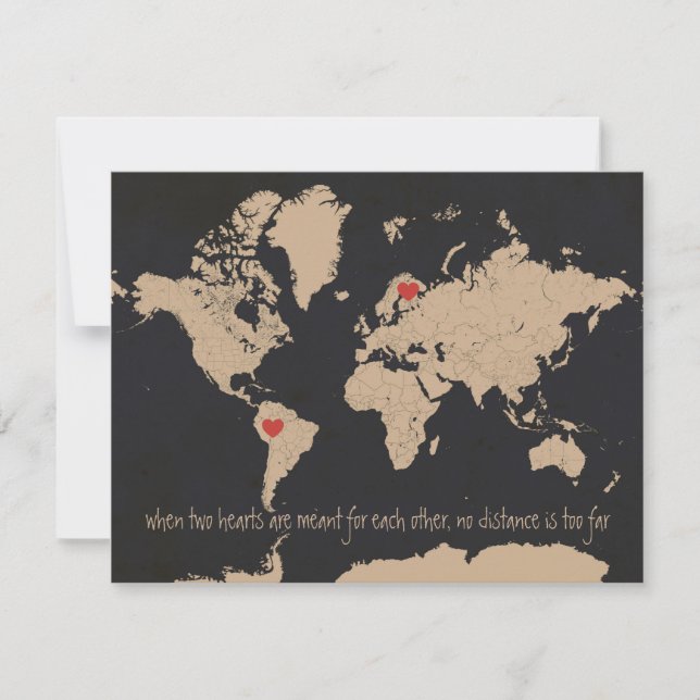 Customizable World Map Save the Date (Front)
