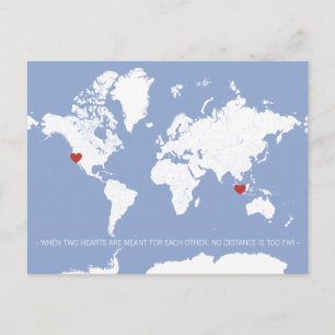 Customizable World Map Save the Date Announcement Postcard