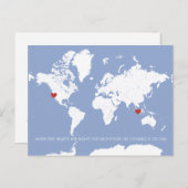Customizable World Map Save the Date Announcement Postcard (Front/Back)