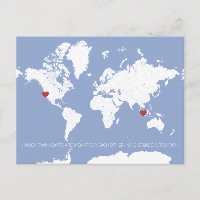 Customizable World Map Save the Date Announcement Postcard (Front)