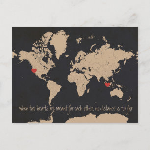 Customizable World Map Save the Date Announcement Postcard