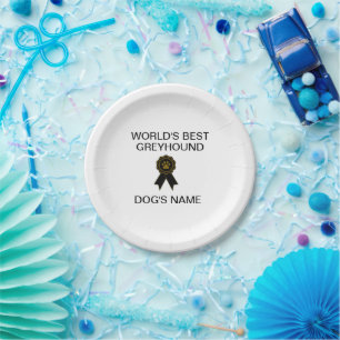 Customizable World's Best Greyhound Design Paper Plates