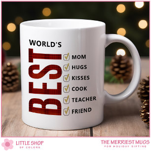 Customizable World's Best Mom Christmas Checklist Coffee Mug