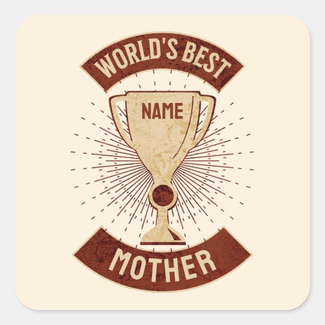 Customizable World's Best Uncle and Name Change Square Sticker (Front)