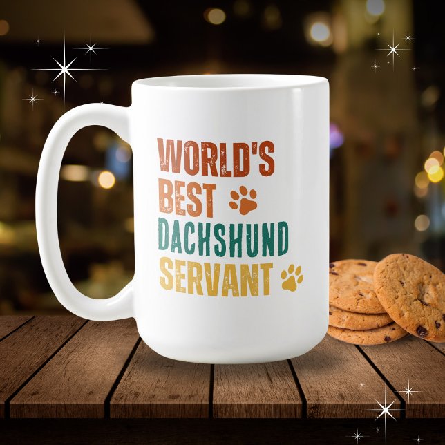 Customizable World's Best {Your Dog Breed} Servant Coffee Mug (Customize with your pets' breed. Available in multiple styles, colors and capacities.)