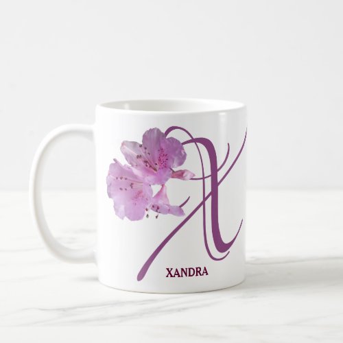 Customizable Xandra name pink rose flowers trendy Coffee Mug