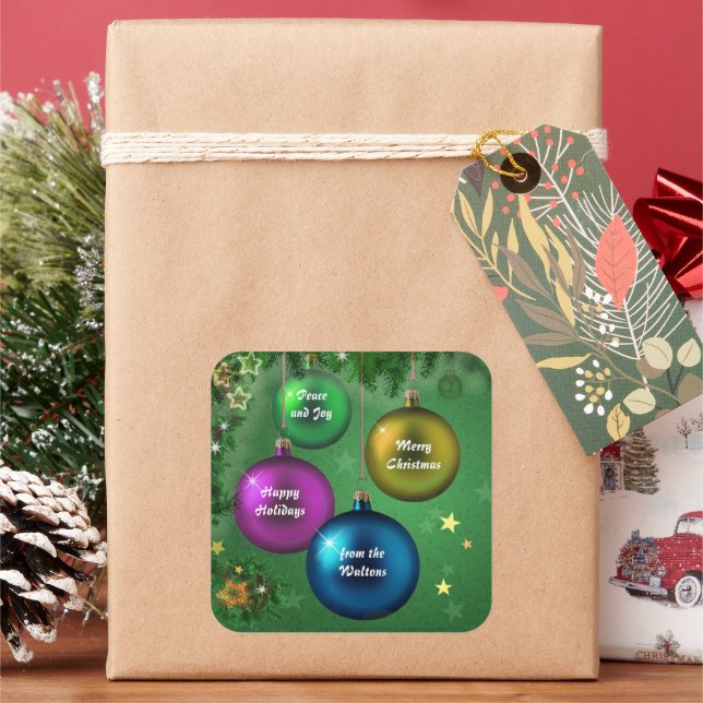Customizable Xmas Balls Sticker (Holiday)