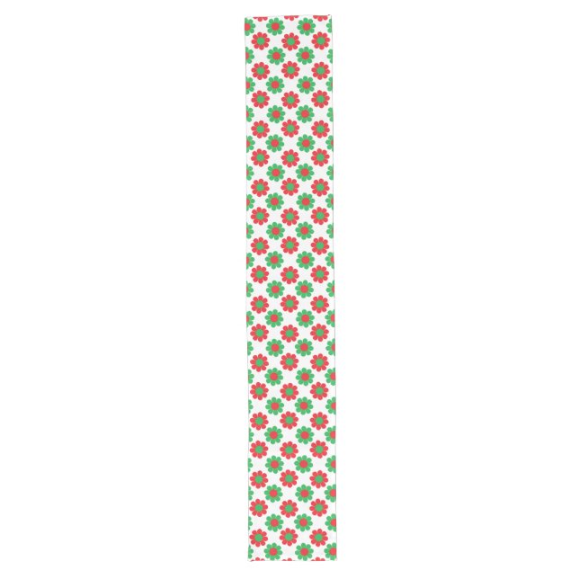 Customizable Xmas Flower Power Long Table Runner (Front)