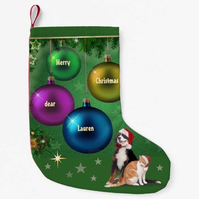 Customizable Xmas Stocking with Pets (Front)