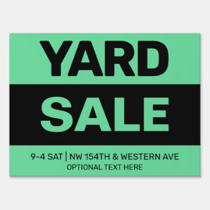 Customizable Yard Sale Sign - Green Gray