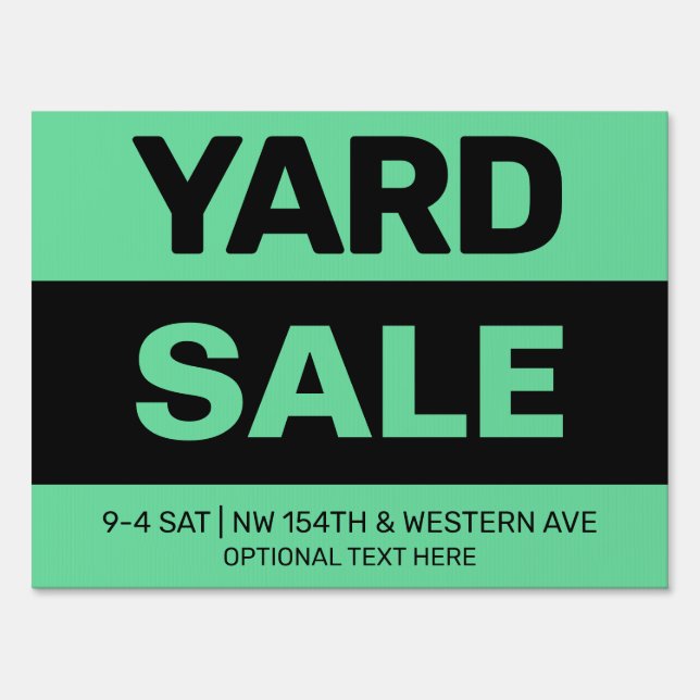 Customizable Yard Sale Sign - Green Gray (Front)