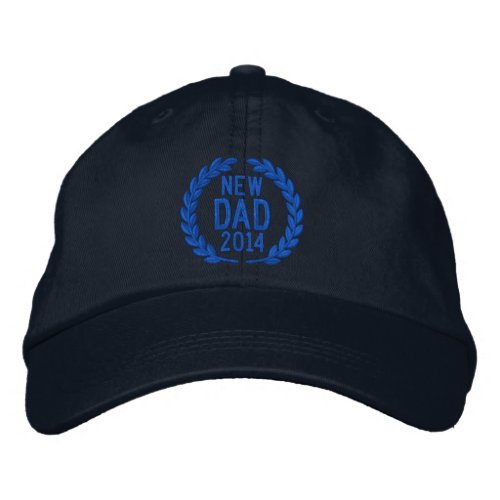Customizable YEAR for New Dad Laurels Embroidery Embroidered Baseball Cap
