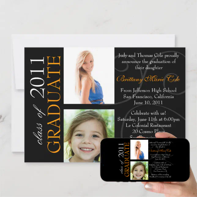 Customizable Year Graduate Photo Announcement | Zazzle