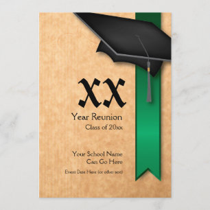 Customizable Year Green Class Reunion Invitation