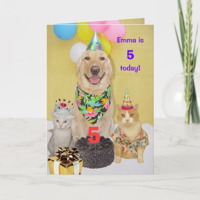 Customizable Year Kid's Birthday Card (Front)