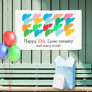 Customizable Year Liver-versary Party Banner