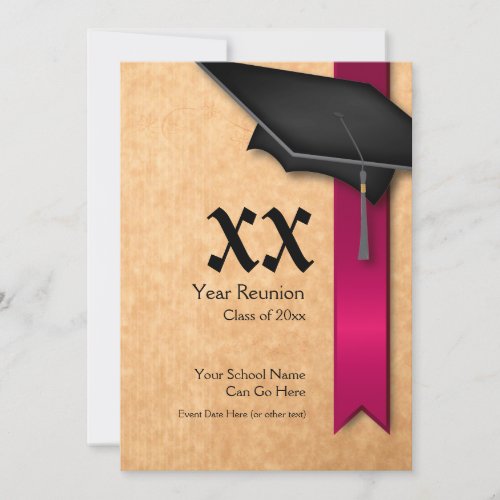 Customizable Year Maroon Class Reunion Invitation