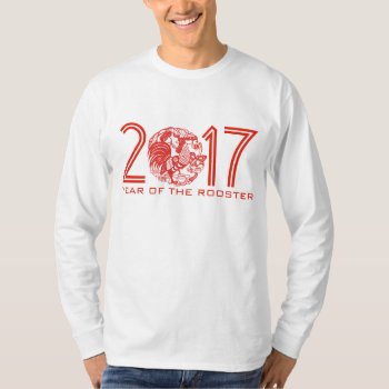 Customizable Year Of The Rooster Chinese Papercut T-shirt by The_Roosters_Wishes at Zazzle