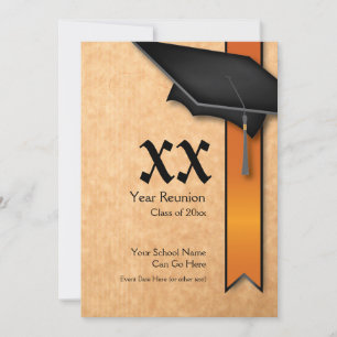 Customizable Year Orange Class Reunion Invitation