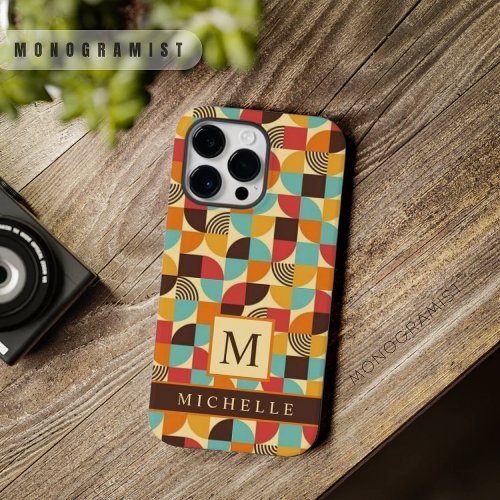 Customizable Yellow Blue Red Brown Geometric  Case_Mate iPhone 14 Pro Max Case