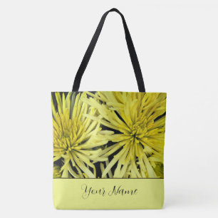 Customizable Yellow Chrysanthemum Floral Tote Bag