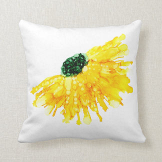 Customizable!!! Yellow daisy hand painted floral Throw Pillow