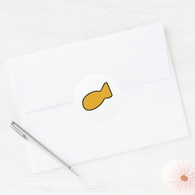 Customizable Yellow Fish Sticker (Envelope)