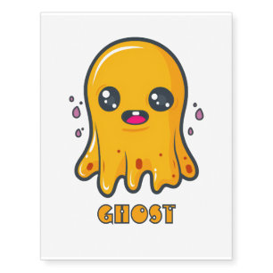 Customizable Yellow Funny Ghost Temporary Tattoos