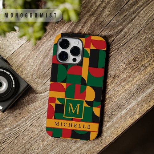 Customizable Yellow Green Red Black Geometric  Case_Mate iPhone 14 Pro Max Case