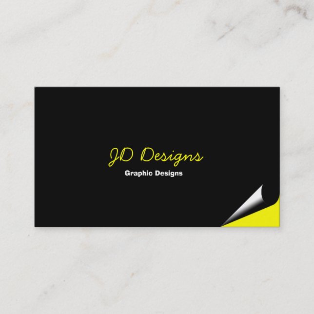 Customizable Yellow Monogram Business Cards (Front)