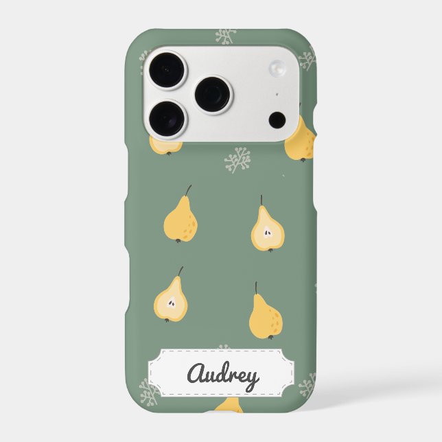 Customizable Yellow Pear Seamless Pattern Iphone Case (Back)