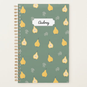 Customizable Yellow Pear Seamless Pattern Planner