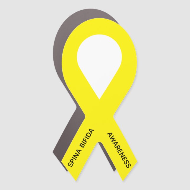 Customizable Yellow Ribbon Awareness Car Magnet (Front)