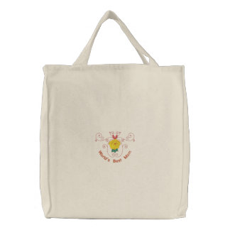 Customizable Yellow Rose Embroidered Tote